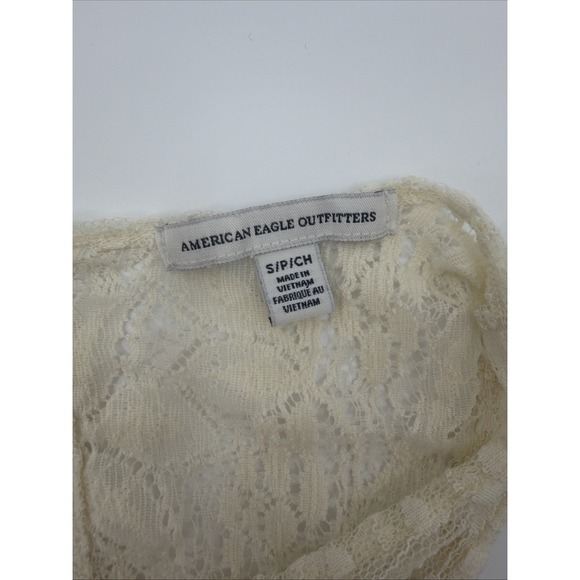 American Eagle Outfitters Women's S Ivory Lace Sleeveless Babydoll Sweetheart - Picture 6 of 8